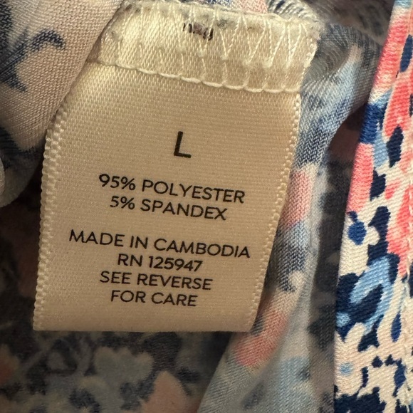 Westport Pink & Blue Floral Ruffle Sleeve Blouse | Size Large - Picture 6 of 8